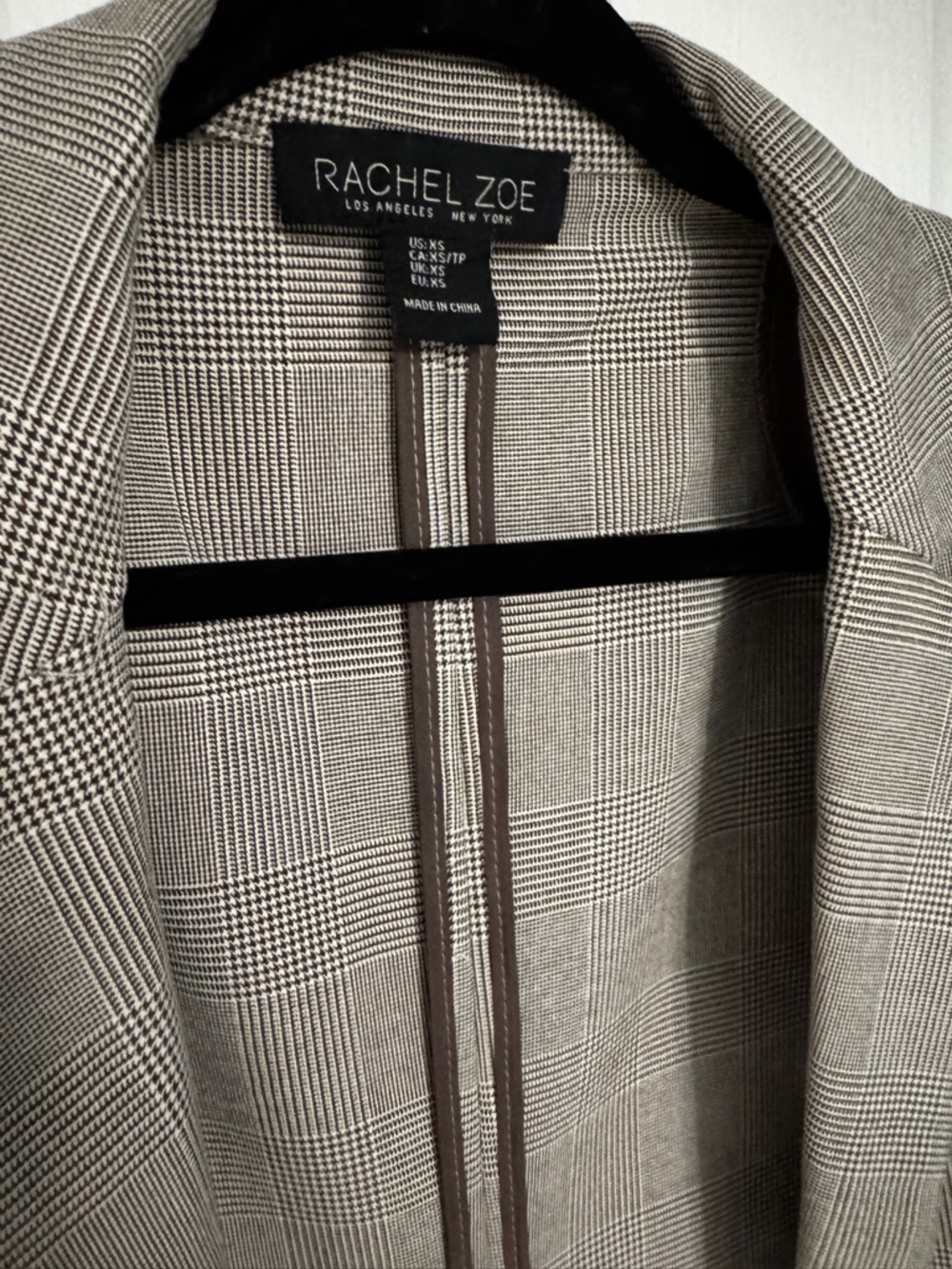 Rachel Zoe Gray Plaid Open-Front Blazer - Picture 4 of 5
